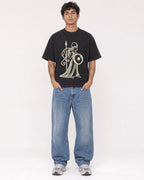 Mockup Boxy Heavyweight Tee Black male full-body 06
