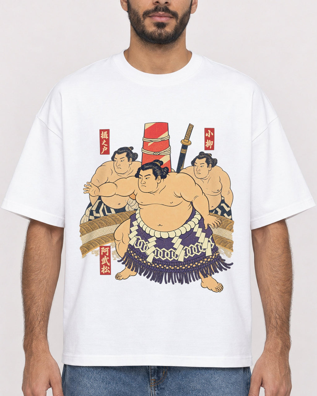 Mockup Boxy Heavyweight Tee White male close-up 07