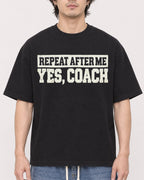 Mockup Boxy Heavyweight Tee Black male close-up 03