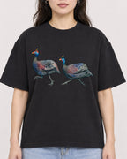Mockup Boxy Heavyweight Tee Black female close-up 03