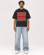 Mockup Boxy Heavyweight Tee Black male full-body 05