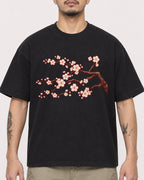 Mockup Boxy Heavyweight Tee Black male close-up 12