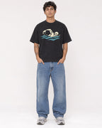 Mockup Boxy Heavyweight Tee Black male full-body 06