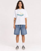 Mockup Boxy Heavyweight Tee White female full-body 06