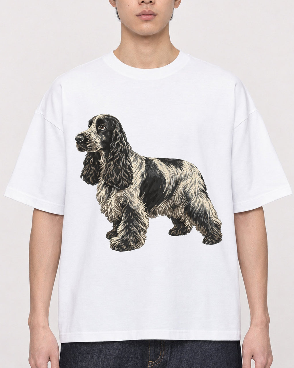 Mockup Boxy Heavyweight Tee White male close-up 01
