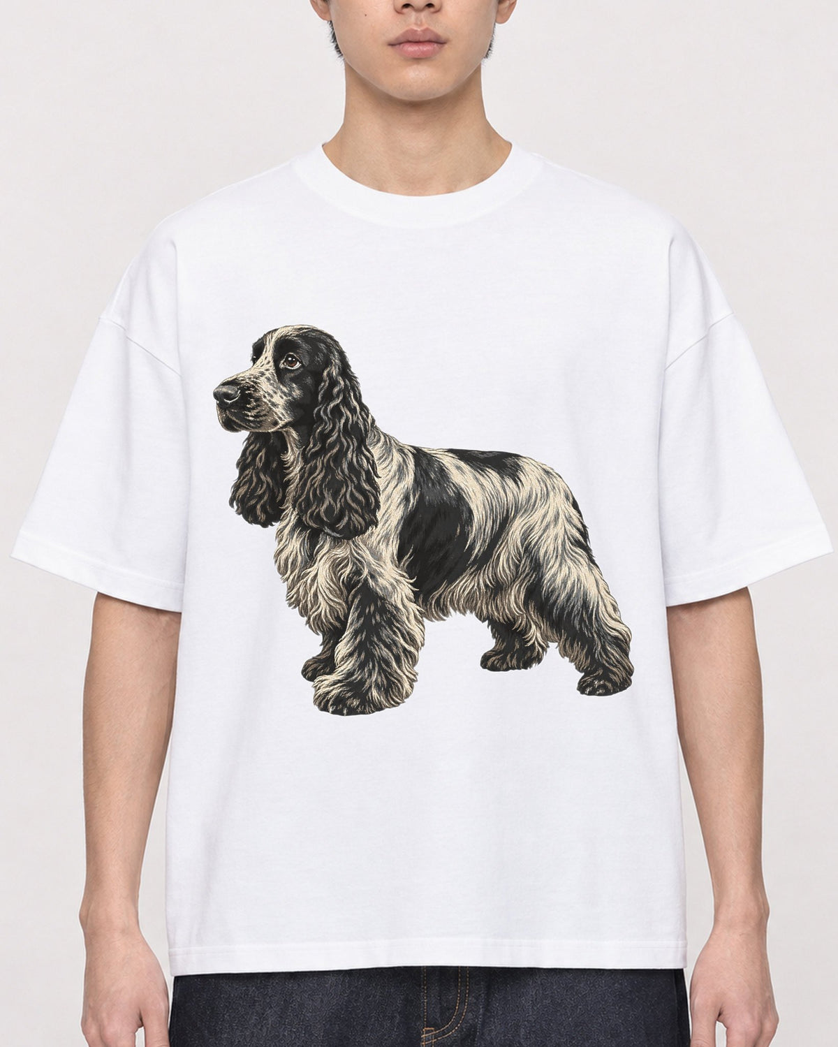 Mockup Boxy Heavyweight Tee White male close-up 01