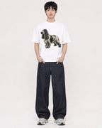 Mockup Boxy Heavyweight Tee White male full-body 01