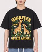 Mockup Boxy Heavyweight Tee Black male close-up 11