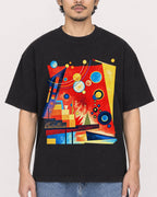 Mockup Boxy Heavyweight Tee Black male close-up 02