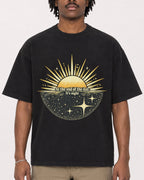 Mockup Boxy Heavyweight Tee Black male close-up 04