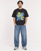 Mockup Boxy Heavyweight Tee Black male full-body 02