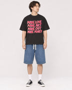 Mockup Boxy Heavyweight Tee Black male full-body 03
