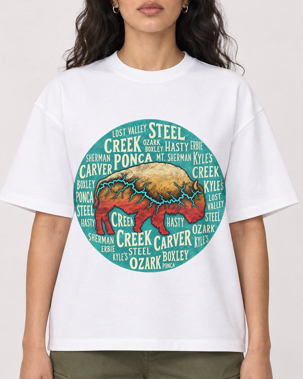 Mockup Boxy Heavyweight Tee White female close-up 07