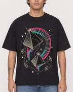Mockup Boxy Heavyweight Tee Black male close-up 06