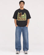 Mockup Boxy Heavyweight Tee Black male full-body 10