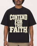 Mockup Boxy Heavyweight Tee Black male close-up 04