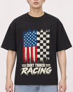 Mockup Boxy Heavyweight Tee Black male close-up 01