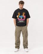 Mockup Boxy Heavyweight Tee Black male full-body 08