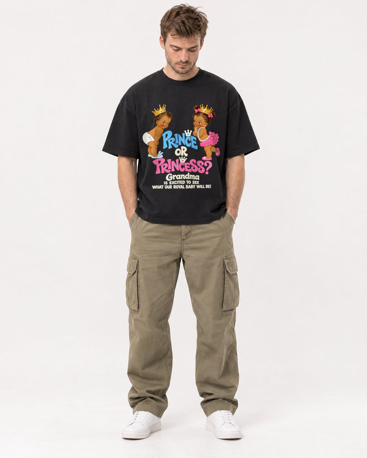 Mockup Boxy Heavyweight Tee Black male full-body 08