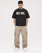Mockup Boxy Heavyweight Tee Black male full-body 12