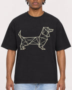 Mockup Boxy Heavyweight Tee Black male close-up 05