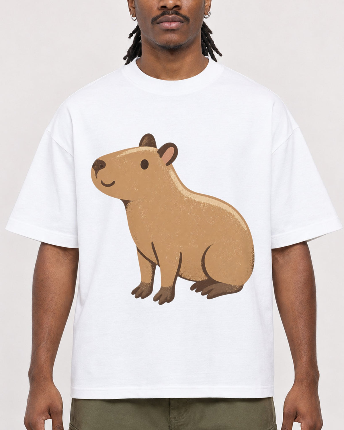 Mockup Boxy Heavyweight Tee White male close-up 34