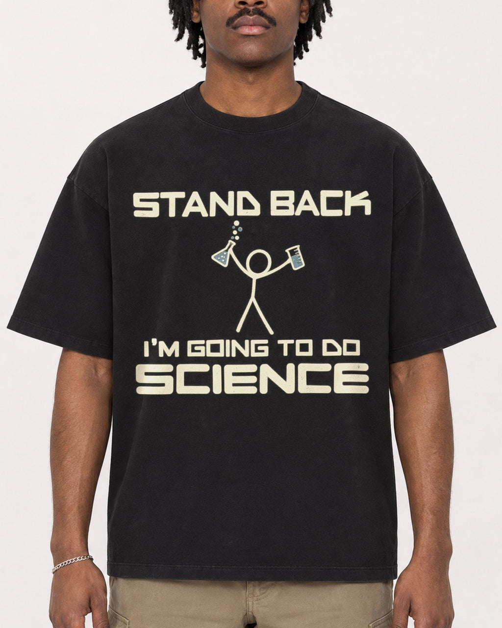 Mockup Boxy Heavyweight Tee Black male close-up 04