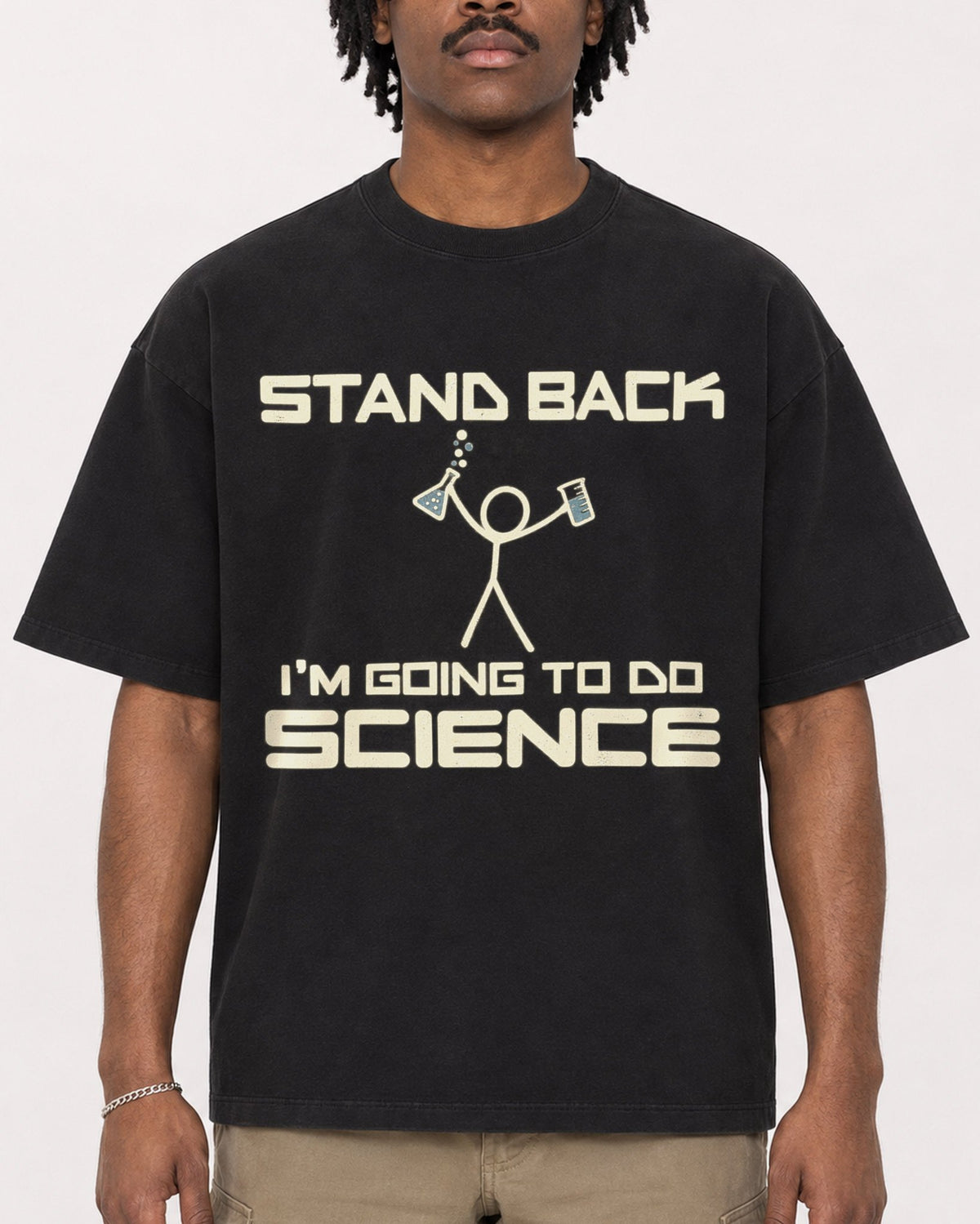 Mockup Boxy Heavyweight Tee Black male close-up 04