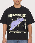 Mockup Boxy Heavyweight Tee Black male close-up 46