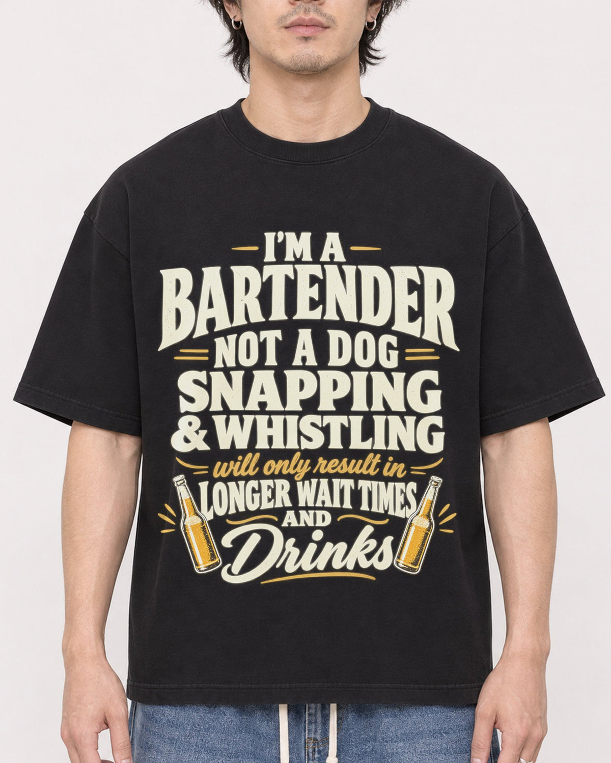 Mockup Boxy Heavyweight Tee Black male close-up 03
