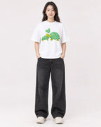 Mockup Boxy Heavyweight Tee White female full-body 03