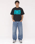 Mockup Boxy Heavyweight Tee Black male full-body 06