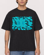 Mockup Boxy Heavyweight Tee Black male close-up 06