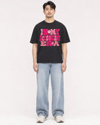 Mockup Boxy Heavyweight Tee Black male full-body 13