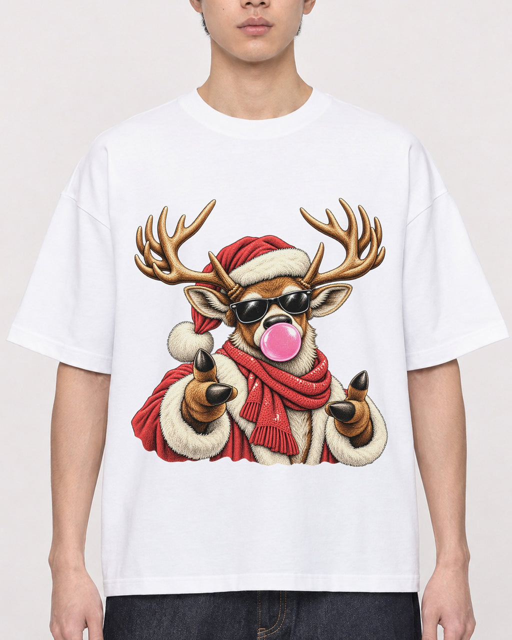 Mockup Boxy Heavyweight Tee White male close-up 01