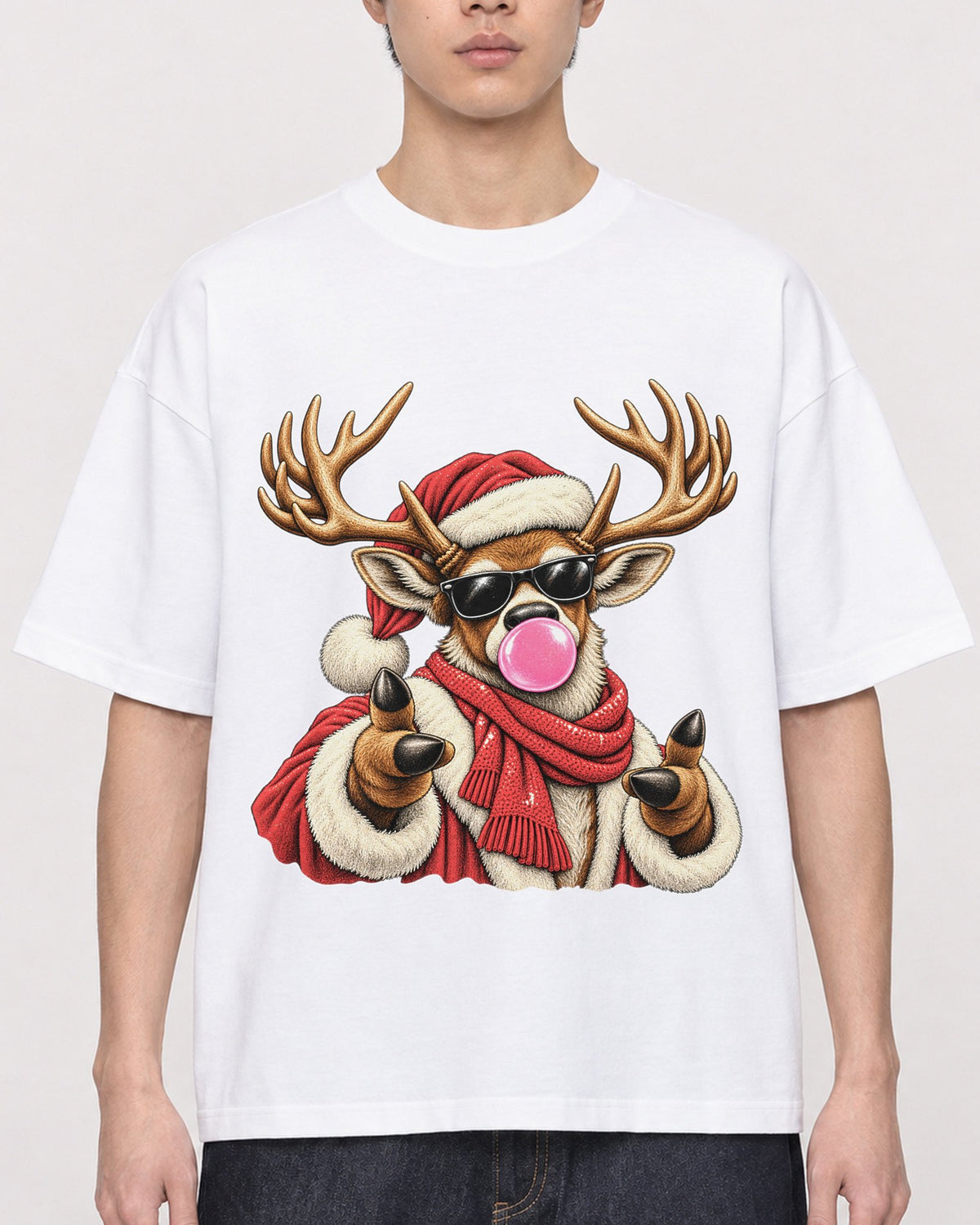 Mockup Boxy Heavyweight Tee White male close-up 01