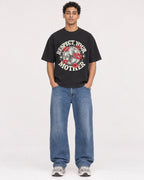 Mockup Boxy Heavyweight Tee Black male full-body 10