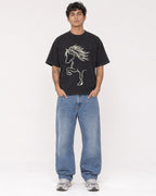 Mockup Boxy Heavyweight Tee Black male full-body 06