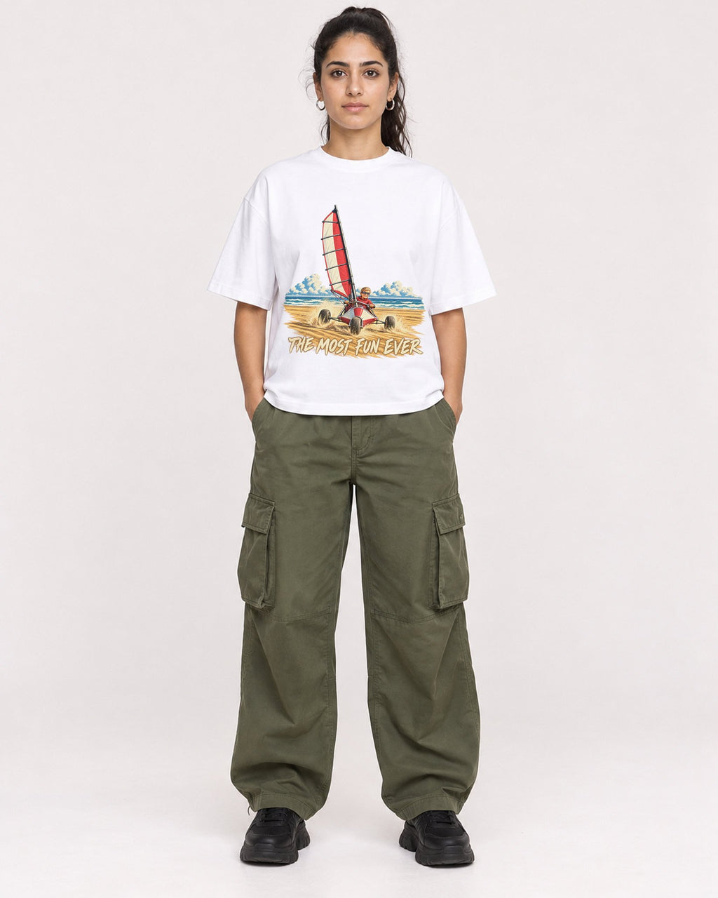 Mockup Boxy Heavyweight Tee White female full-body 47