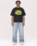 Mockup Boxy Heavyweight Tee Black male full-body 05