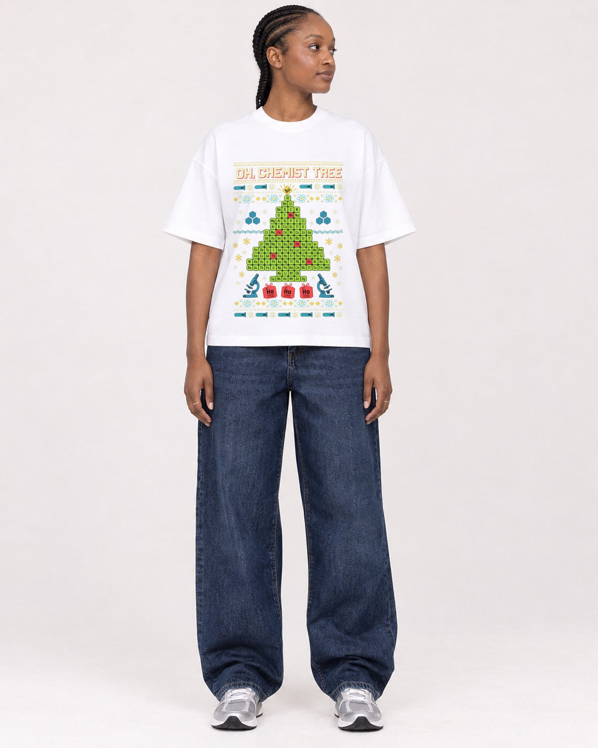 Mockup Boxy Heavyweight Tee White female full-body 44