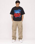 Mockup Boxy Heavyweight Tee Black male full-body 36