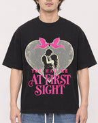 Mockup Boxy Heavyweight Tee Black male close-up 03