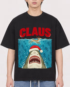Mockup Boxy Heavyweight Tee Black male close-up 11