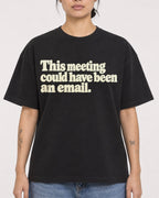 Mockup Boxy Heavyweight Tee Black female close-up 12