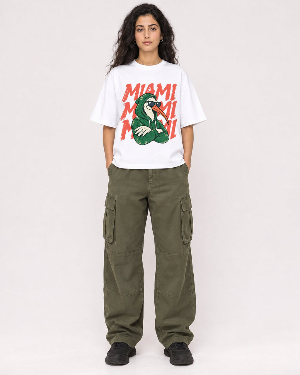 Mockup Boxy Heavyweight Tee White female full-body 07