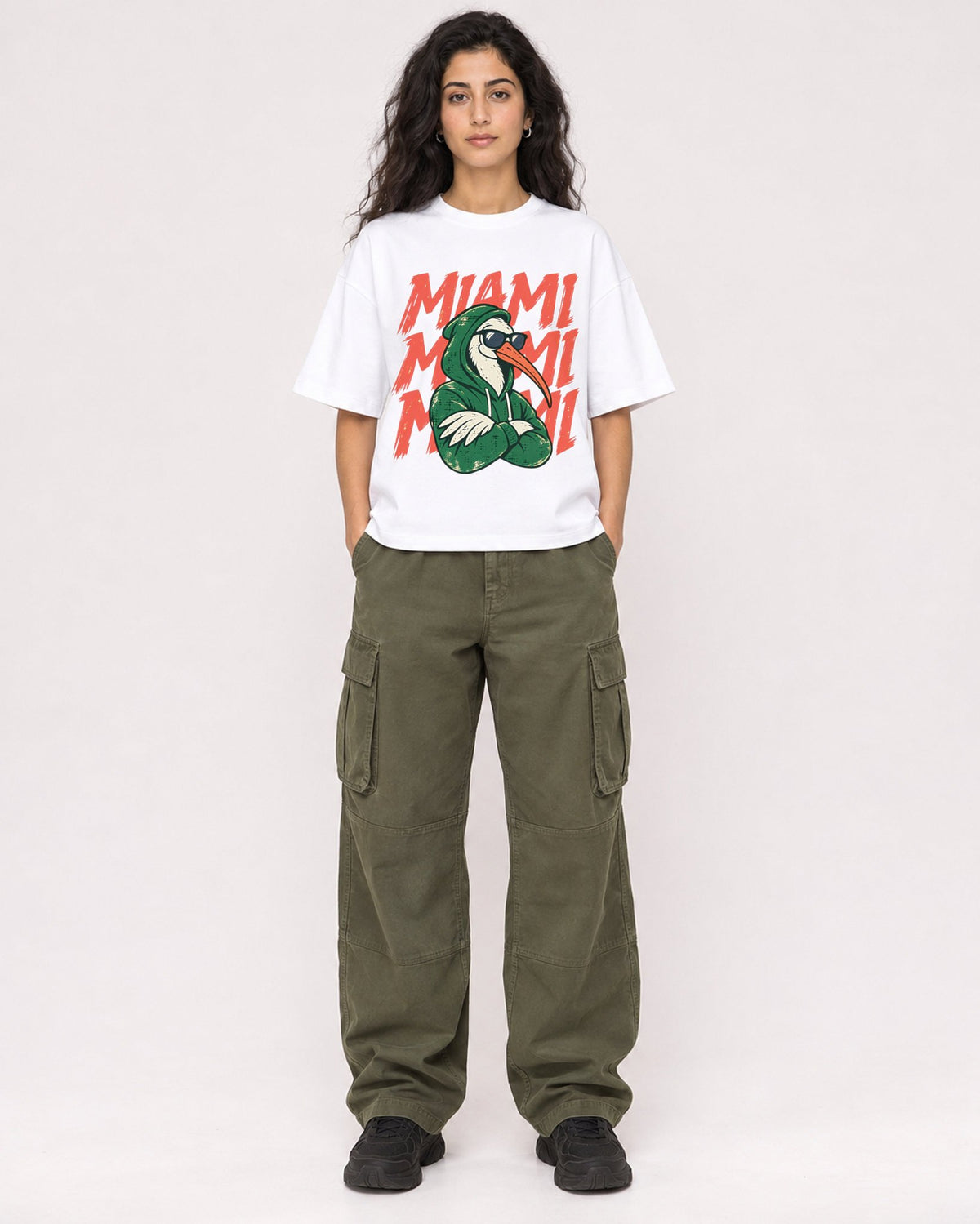 Mockup Boxy Heavyweight Tee White female full-body 07