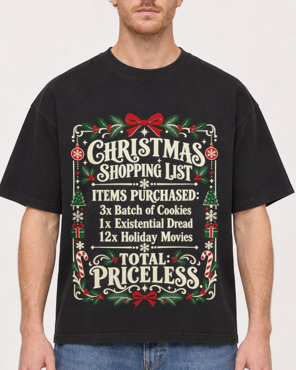 Mockup Boxy Heavyweight Tee Black male close-up 38
