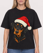 Mockup Boxy Heavyweight Tee Black female close-up 08
