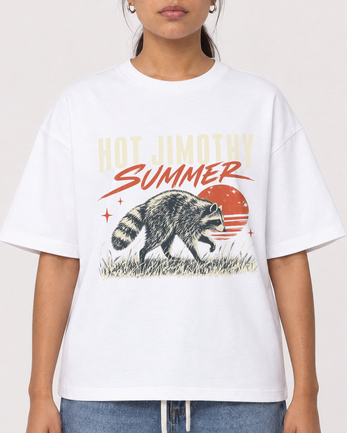 Mockup Boxy Heavyweight Tee White female close-up 16